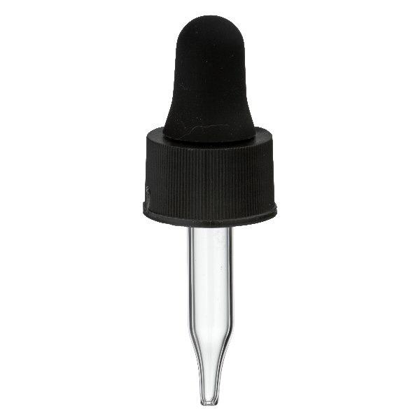 Glazen-druppelpipet zwart 13 mm PL28