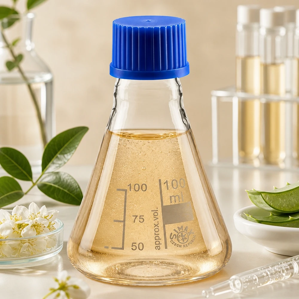 Erlenmeyer 100 ml met milliliterverdeling en praktische plastic dop