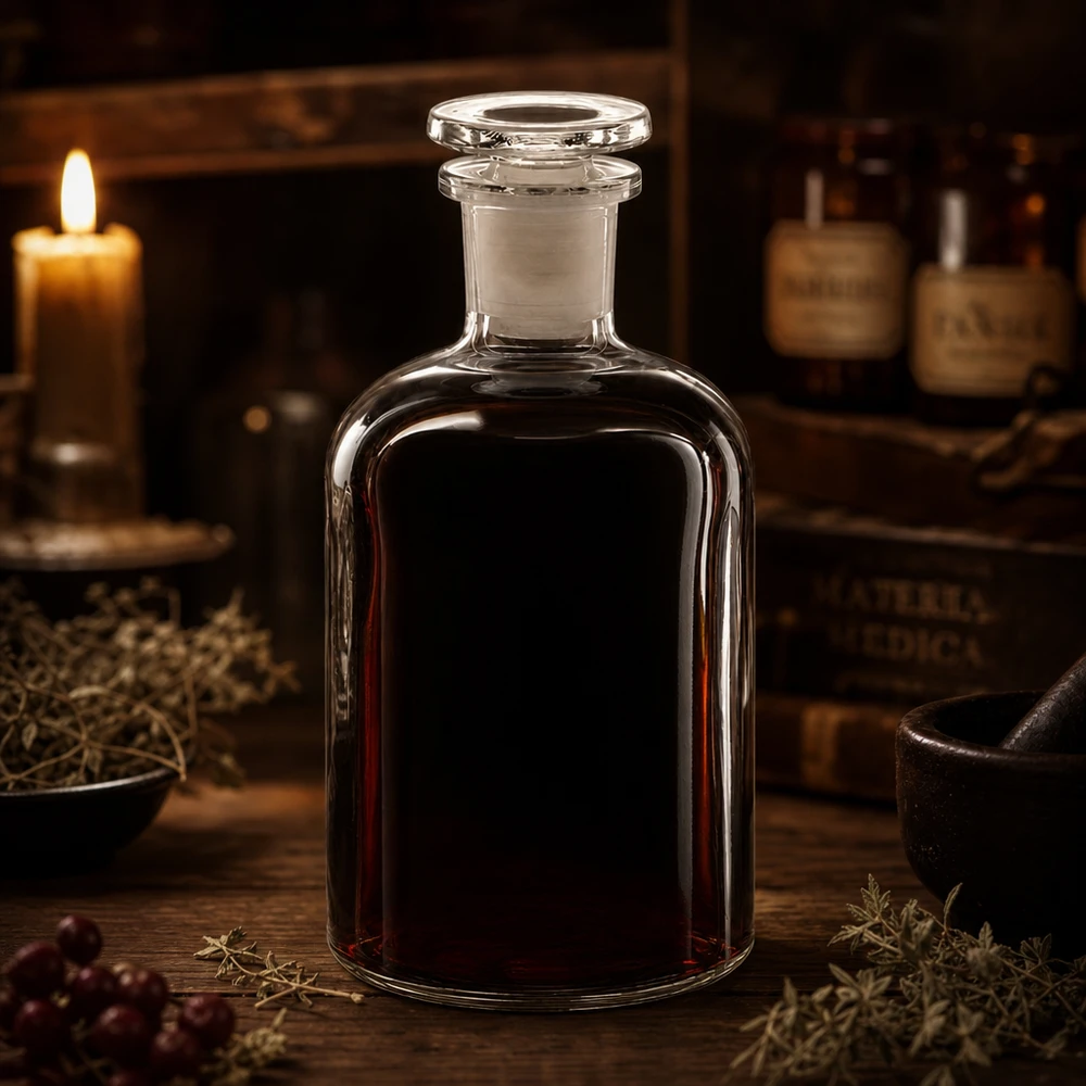 Apothekersfles 250 ml nauwe hals helder glas incl. glazen stop Decoratieve bewaarfles van 250 ml, transparant, met glazen stop, voor likeur, azijn en tincturen