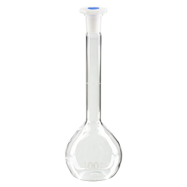 Maatkolven 100ml met slijpstuk 12/21 borosilicaat incl. PEHD stop