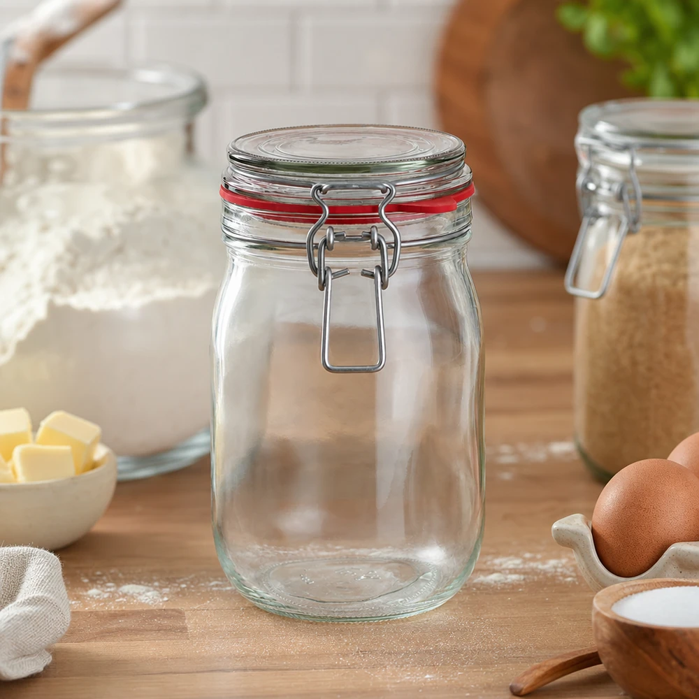 1140 ml voorraadpot type G met beugelsluiting UN.. 1140 ml voorraadpot type G met beugelsluiting UN..
