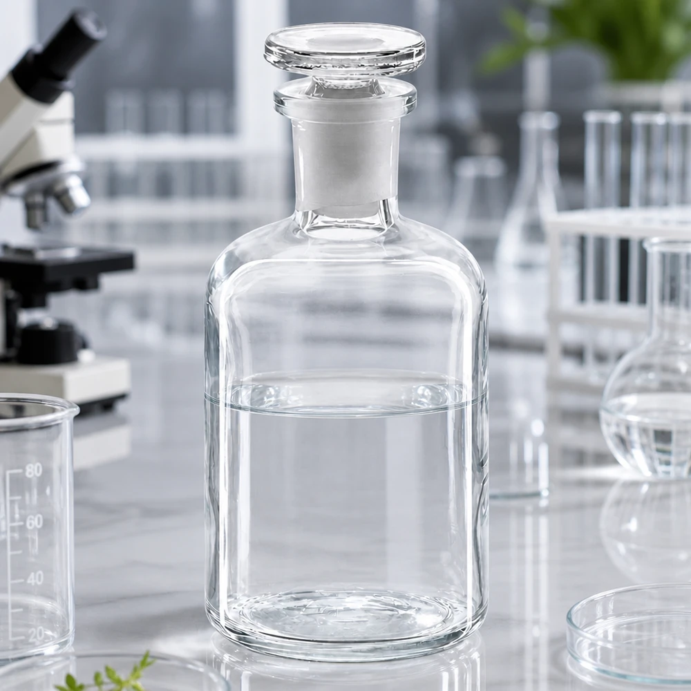 Apothekersfles 100 ml nauwe hals helder glas incl. glazen stop Glazen fles met ronde schouders, 100 ml, transparant, smalle hals, met stop, voor chemicaliën en oliën
