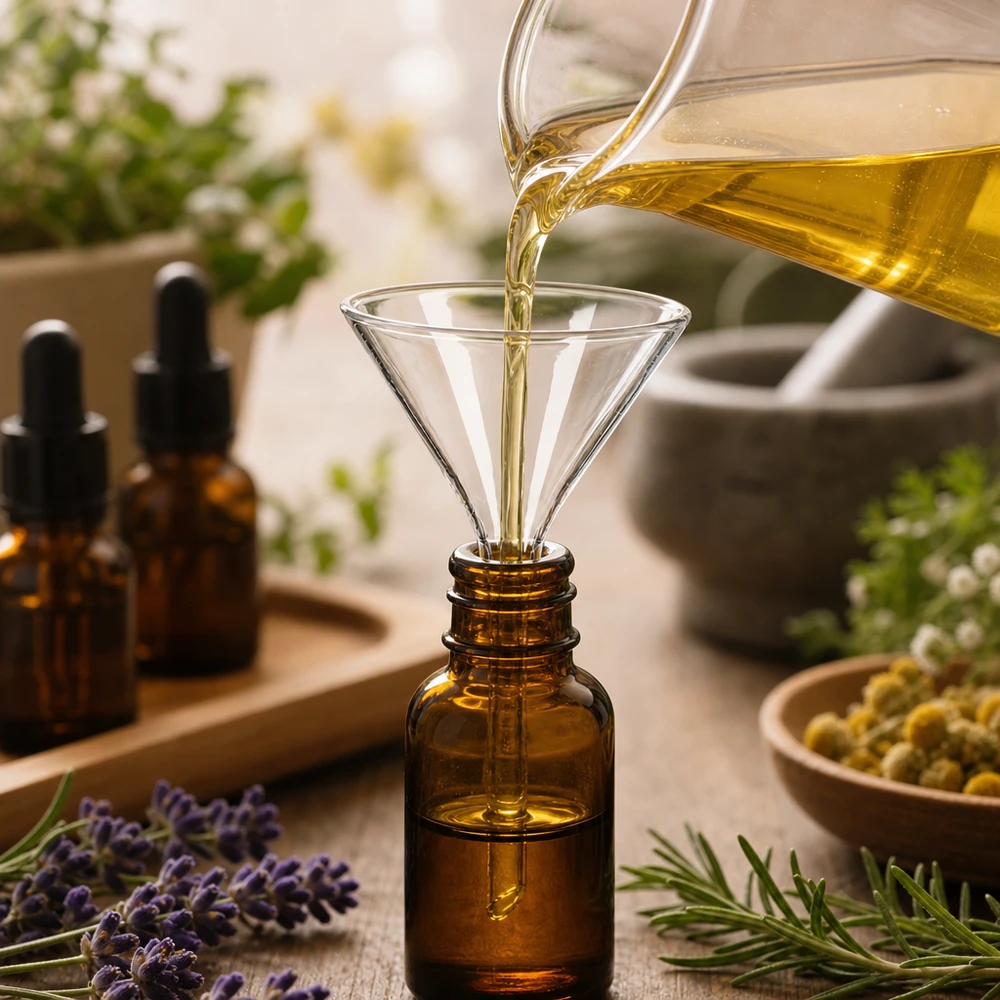 Glazen trechter Ø 55mm - borosilicaat 3.3 - 60° hoek Hittebestendige trechter van borosilicaat 55 mm voor aromatherapie en het decanteren van essentiële olie