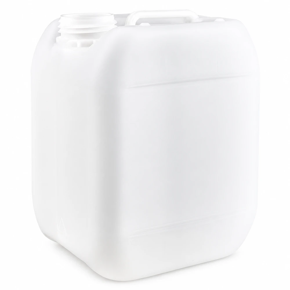 5l jerrycan, UN-toelating, zonder schroefsluiting Stevige witte lege jerrycan van 5 liter, gemaakt van polyethyleen, zonder dop