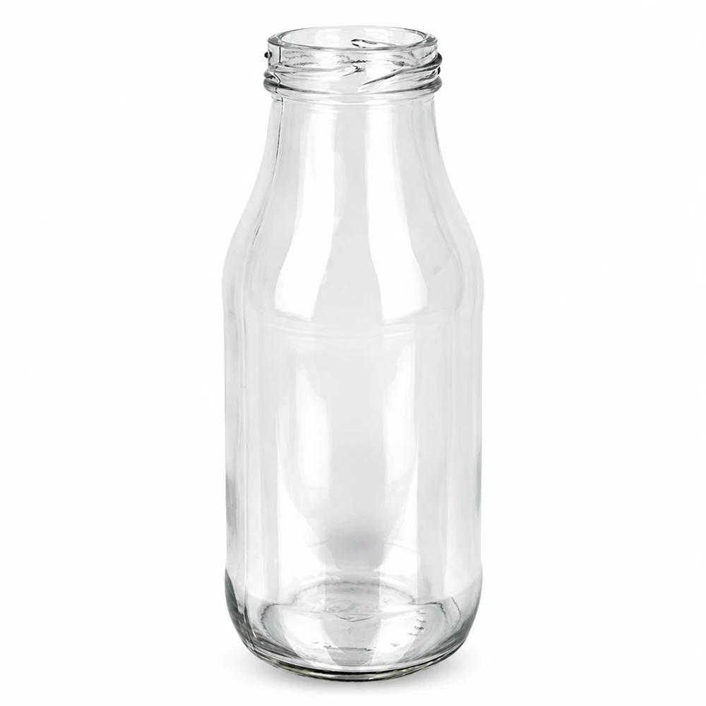 UNiTWIST glazen fles 263ml transparant met TO43 schroefdraad zonder deksel voor sappen en dranken