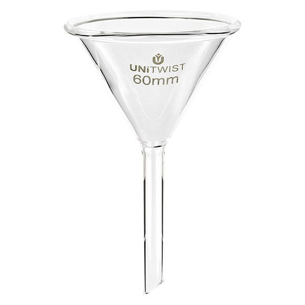 Glazen trechter ø60mm borosilicaat UNiTWIST