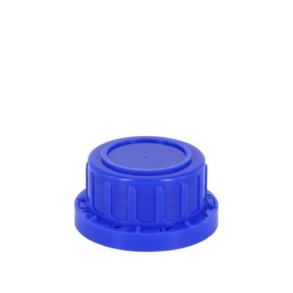 Schroefsluiting VR DIN 32 blauw met EPE-tussenlaag, passend op flessen met wijde hals 500ml en 1000ml