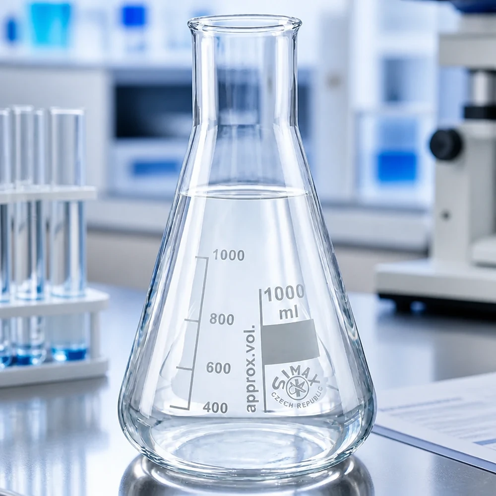 Erlenmeyer 100ml wijde hals borosilicaat met afgeronde rand Maatkolf 100ml conische vorm met wijde hals voor professionele laboratoriumtechnologie
