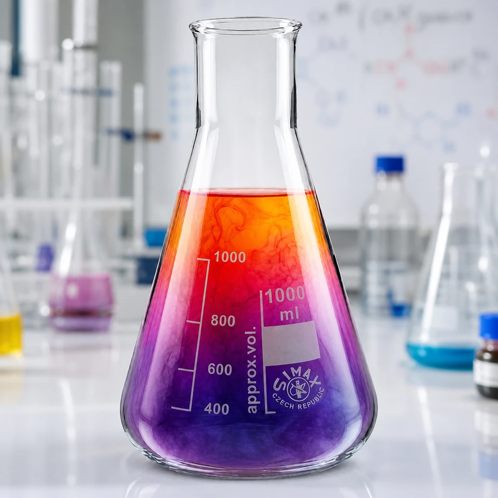 Erlenmeyer 200ml wijde hals borosilicaat met afgeronde rand Chemiekolf 200ml met wijde hals en optimaal formaat voor kleine experimenten