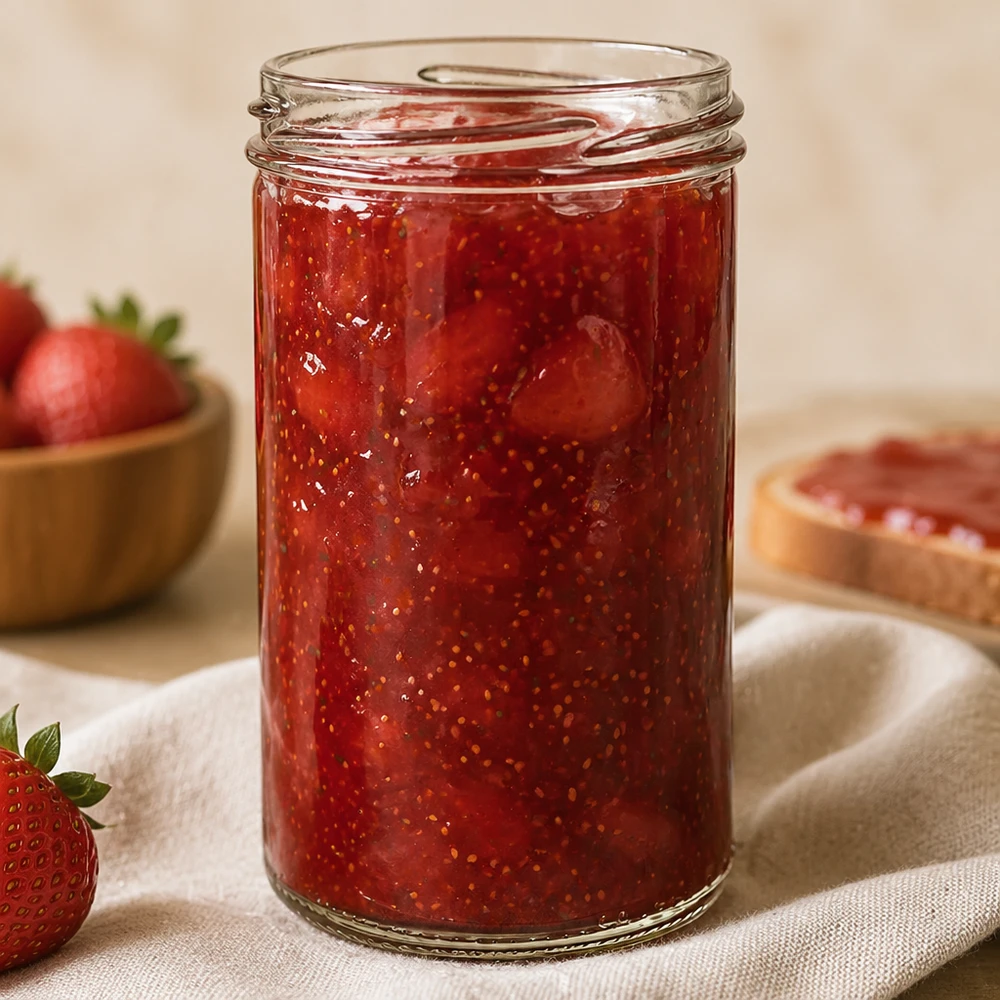 UNiTWIST Sturz277 pot 277ml TO66 gevuld met aardbeienjam, inmaakpot voor jam en smeersels