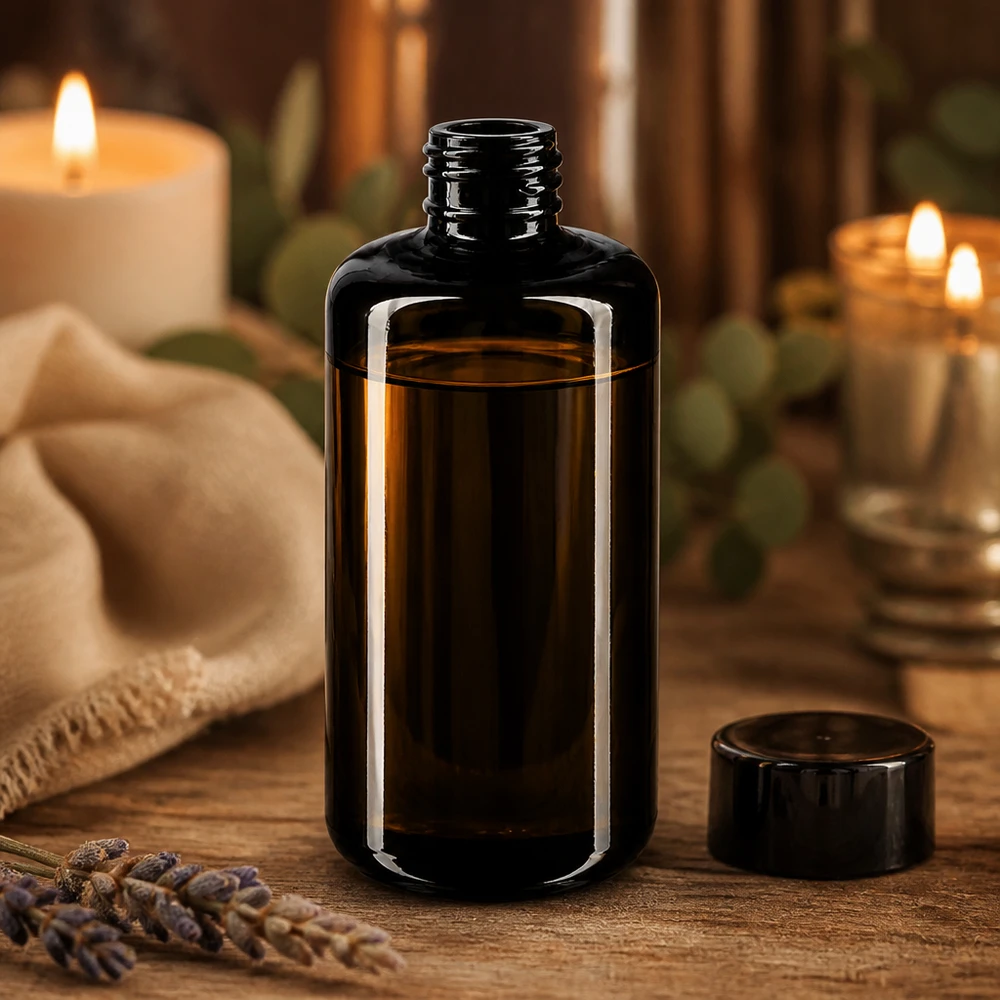 Violetglas fles 200ml GCMI 410/24 Mironglas Aromatherapie flesje Draco 200ml gemaakt van Miron violet glas voor doe-het-zelf cosmetica en natuurgeneeskunde