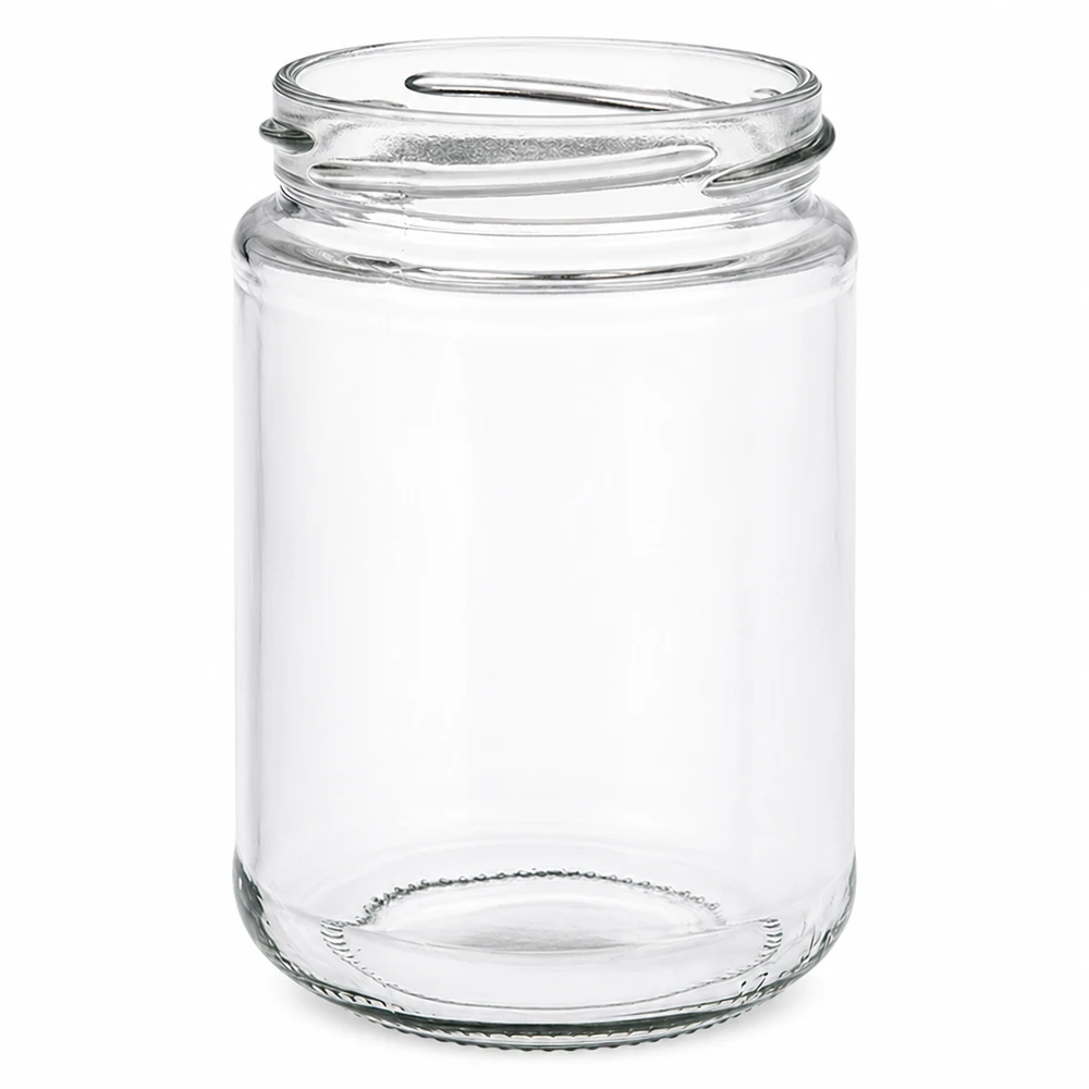 390ml rond glas zonder deksel (TO70) UNiTWIST UNiTWIST Runda390 ronde pot 390ml TO70 schroefdraad lege inmaakpot transparant zonder deksel