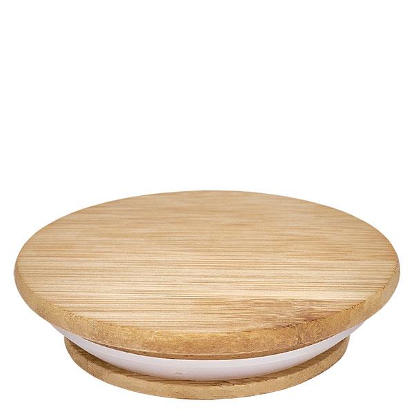 Houten deksel rond van eikenhout voor WECK potten RR40 met witte verzegeling natuurlijke houtnerf