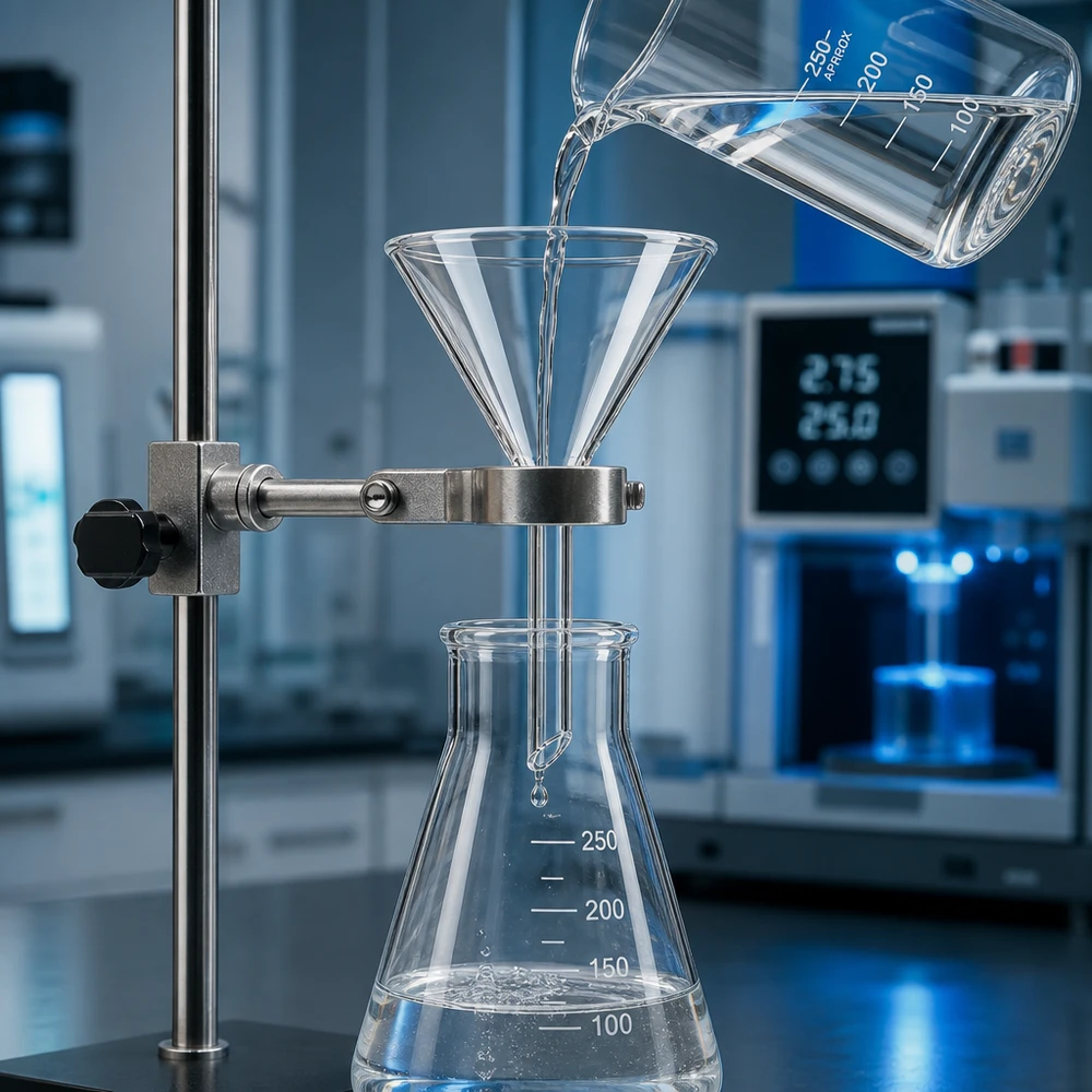 Glazen trechter Ø 55mm - borosilicaat 3.3 - 60° hoek Wetenschappelijke glazen trechter 55mm transparant voor chemische laboratoriumanalyses en filtratie
