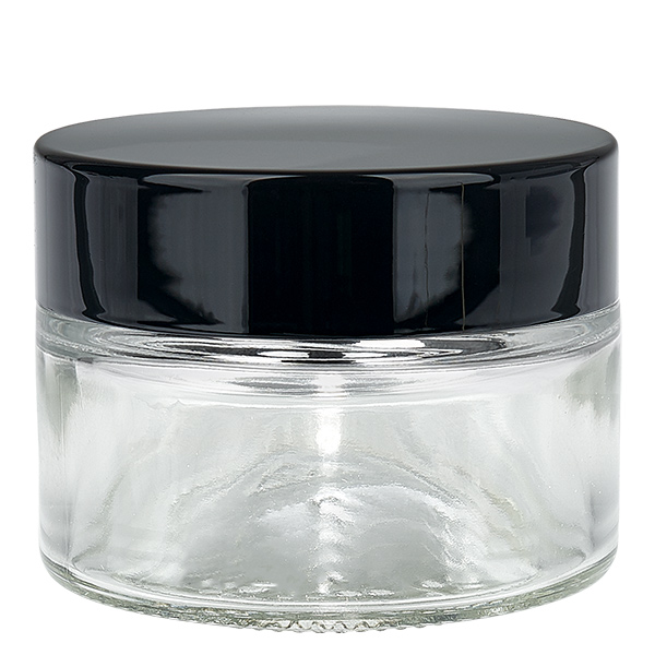 Glazen pot 30ml helder met inlay deksel UNiTWIST