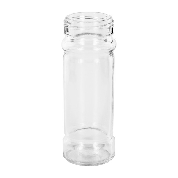 Specerijenglas, cilindervorm 100 ml met 41 mm schroefdraad, helder glas, zonder sluiting Klein glazen potje ‘Mary’ voor kruiden en zout, inhoud 100 ml, helder glas