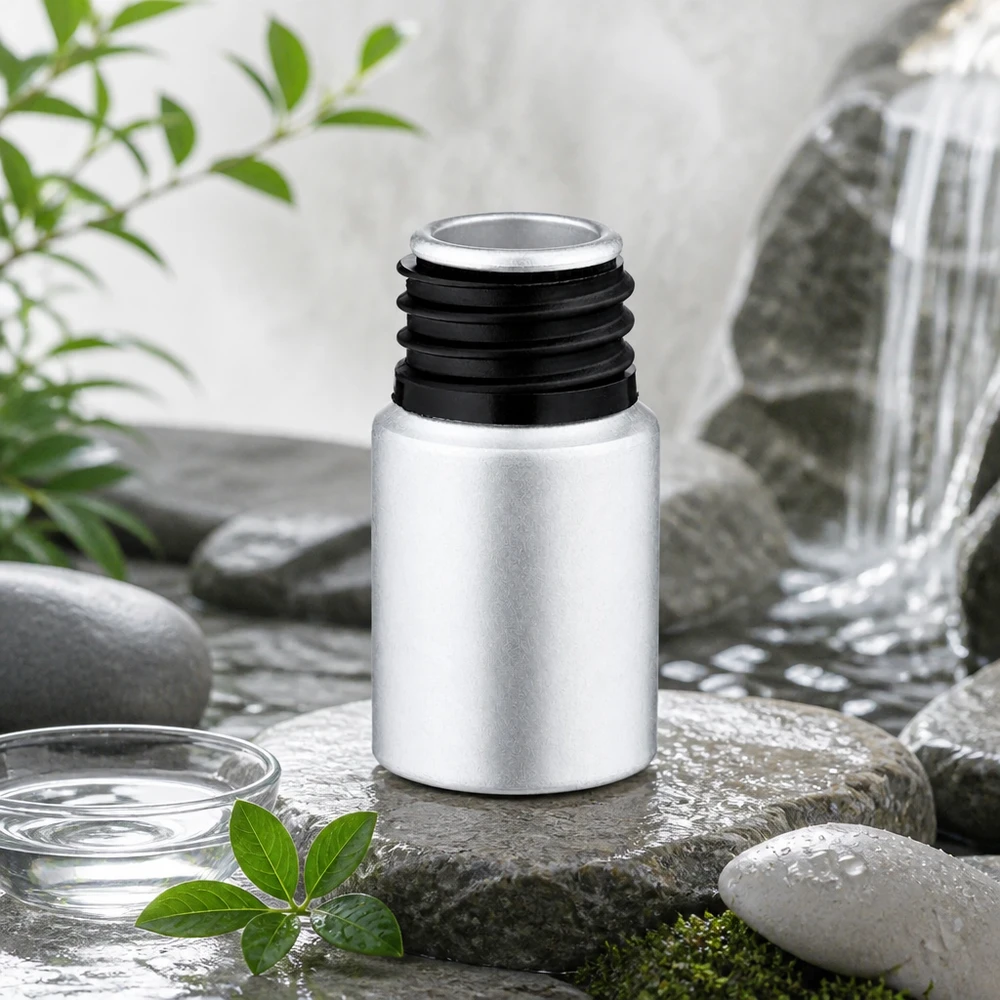 10 ml aluminium fles gebeitst zonder sluiting Milieuvriendelijk aluminium flesje van 10 ml met matte vlek voor duurzame cosmeticaverpakkingen