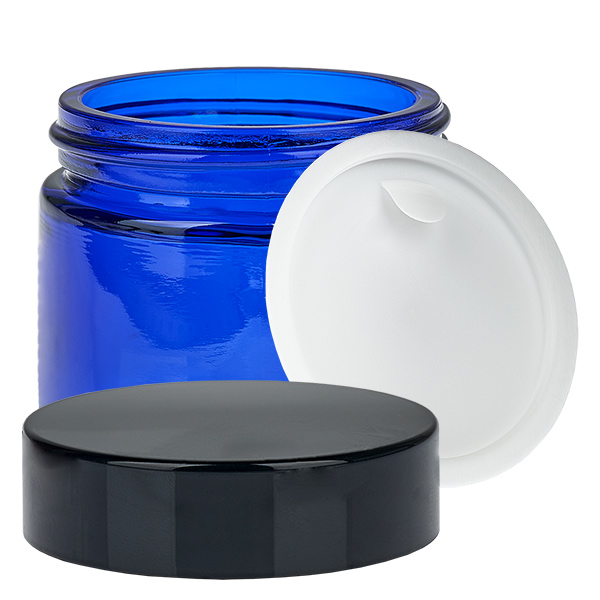 Glazen pot 60ml blauw met deksel UNiTWIST
