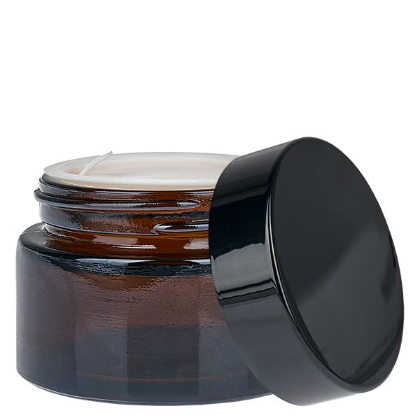 Glazen pot 30ml bruin met inlay deksel UNiTWIST