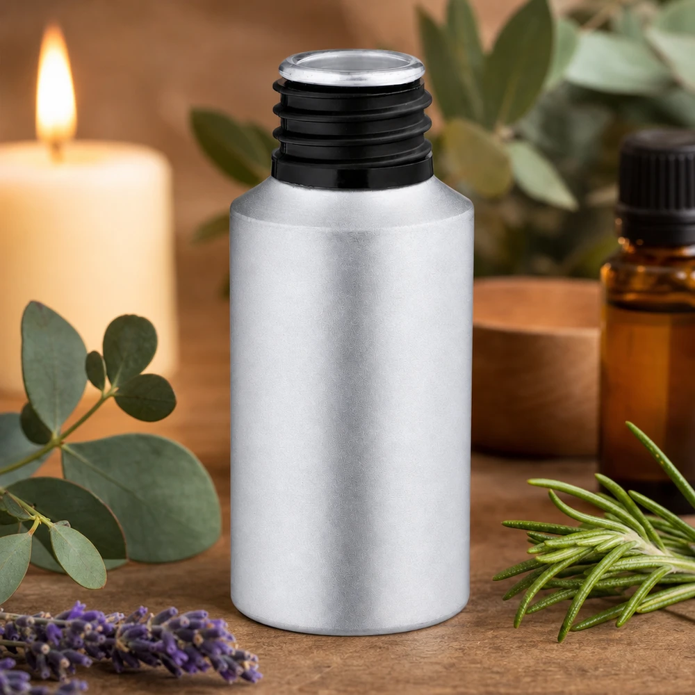 30 ml aluminium fles gebeitst zonder sluiting Stijlvol 30ml flesje van gebeitst aluminium voor professionele cosmeticaproductie