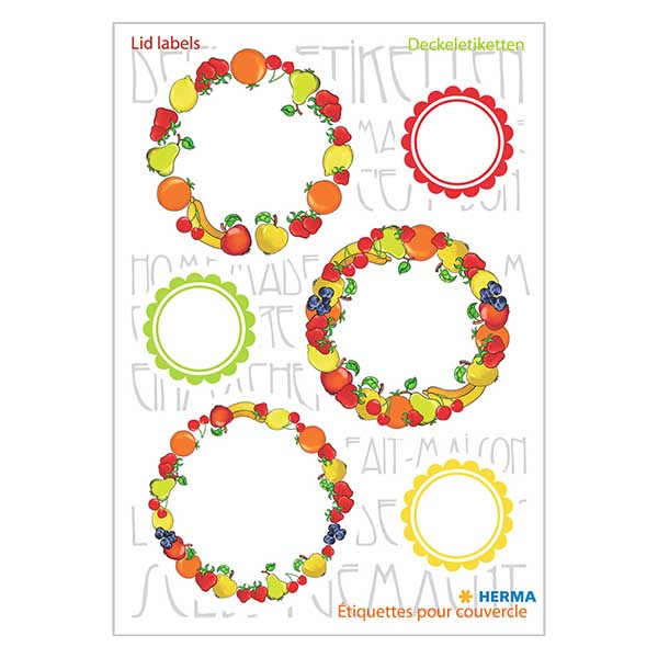 Deksel etiketten "Fruit" (18 stickers) ø24/43mm