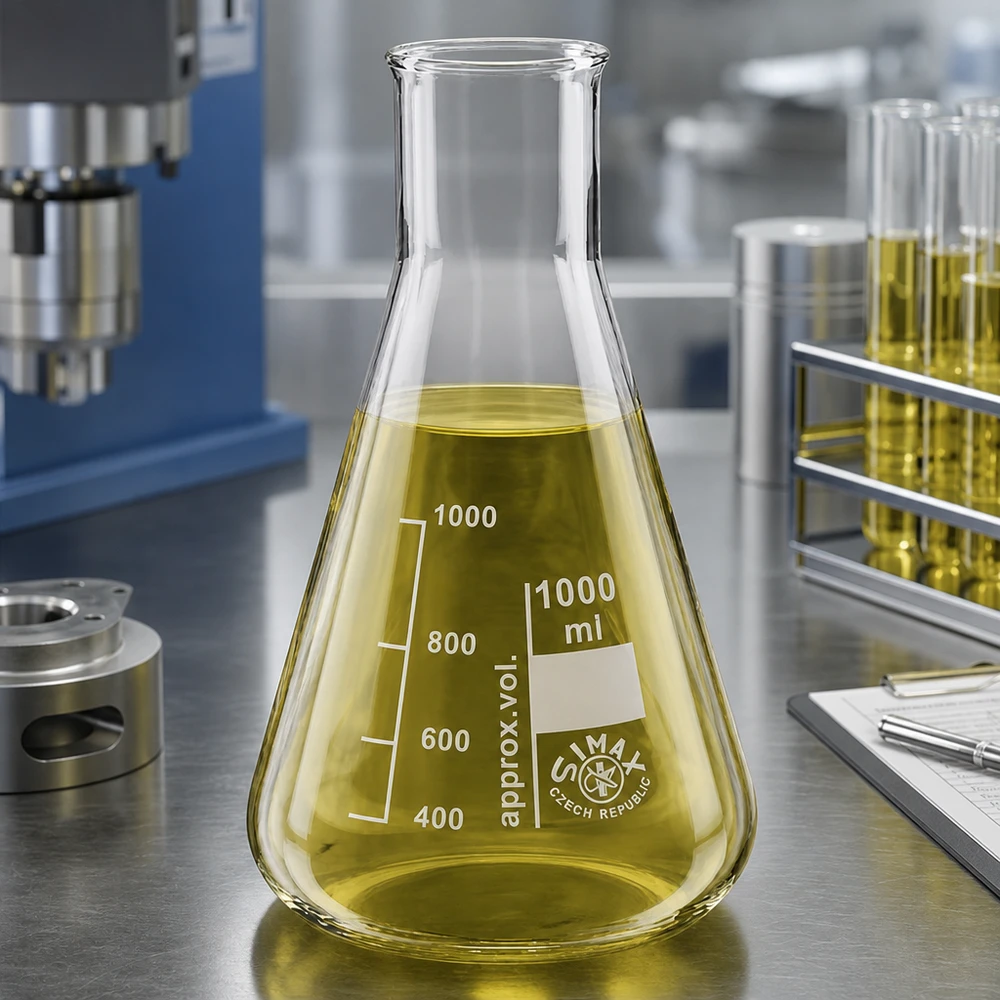 Erlenmeyer 300ml wijde hals borosilicaat met afgeronde rand Erlenmeyer van 300 ml met brede hals en stabiele basis voor een veilige stand op de laboratoriumtafel