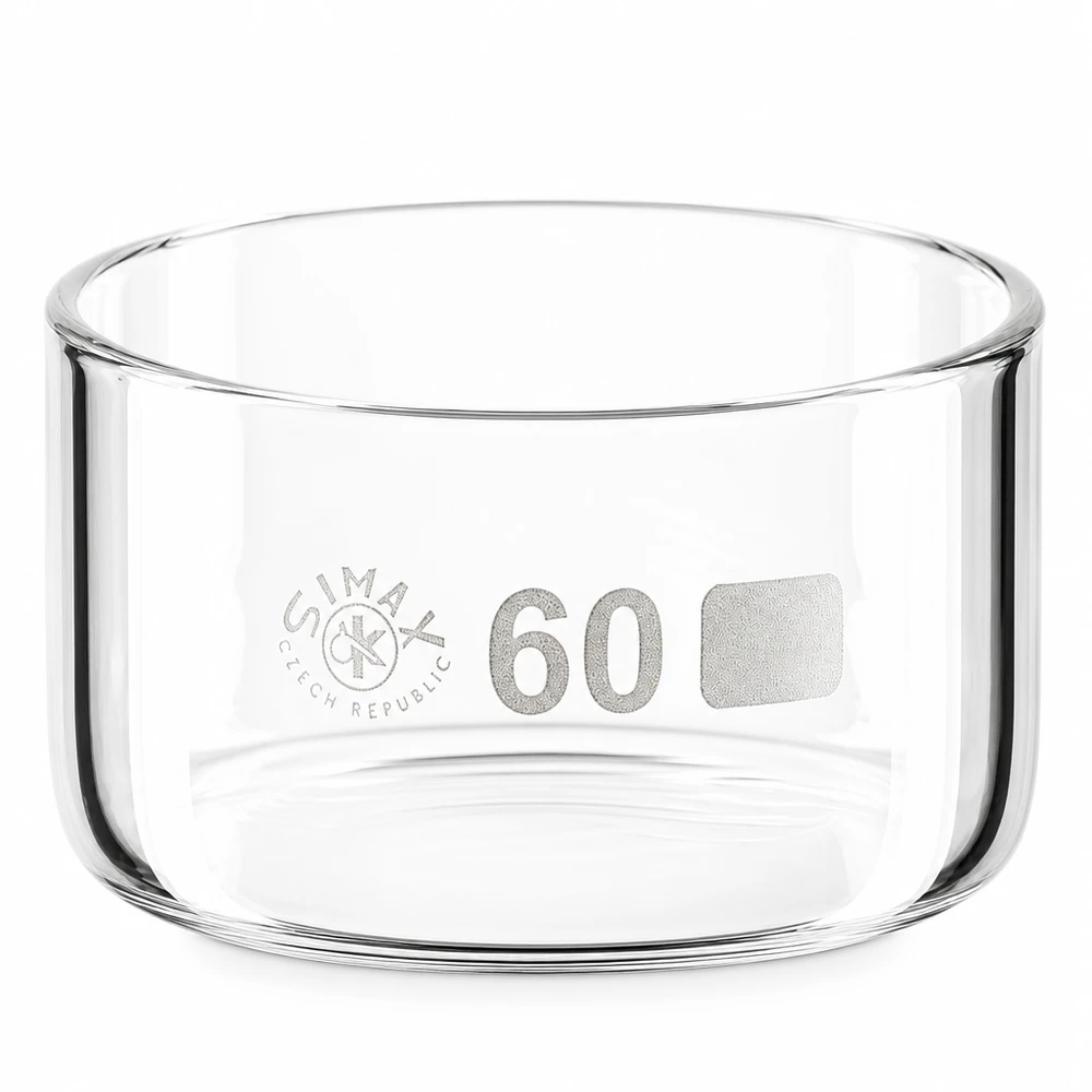 Simax borosilicaatglas kristallisatieschaal, hittebestendig, 60 ml, laboratoriumbenodigdheden, Tsjechisch