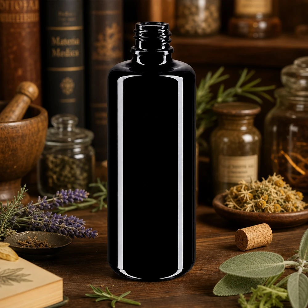 Violetglas fles 50ml DIN 18 (Mironglas) Hoogwaardige violet glazen druppelfles Orion 50ml Miron voor Bach bloembolletjes en natuurlijke extracten