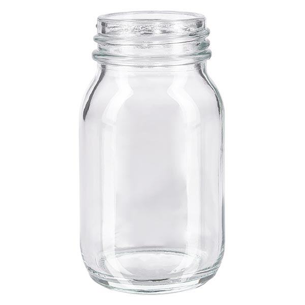Fles met wijde hals 100 ml helder glas met DIN 40 opening zonder sluiting