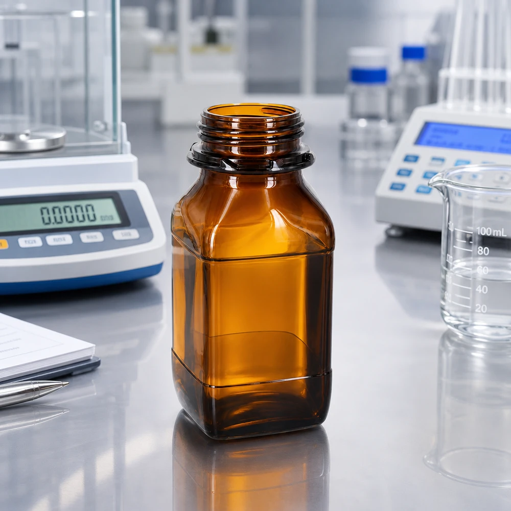 Voorraadfles van 500 ml van bruin glas – uw betrouwbare bescherming voor waardevolle stoffen 500 ml chemiefles met wijde hals en UV-bescherming dankzij bruine glaskleuring voor laboratoriumtoepassingen