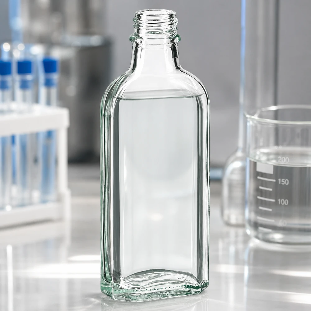 100 ml witte meplatfles met DIN 22 monding Hoogwaardige Meplat-glazen fles van 100 ml, helder, met smalle DIN22-schroefdop