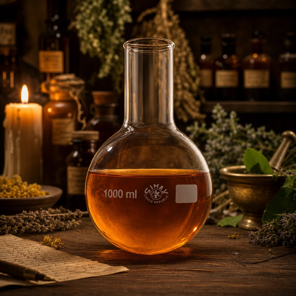 Platbodem kolf 1000ml wijde hals borosilicaat met afgeronde rand Laboratoriumglaswerk Rondbodemkolf 1000ml brede hals voor synthesereacties en analytische procedures