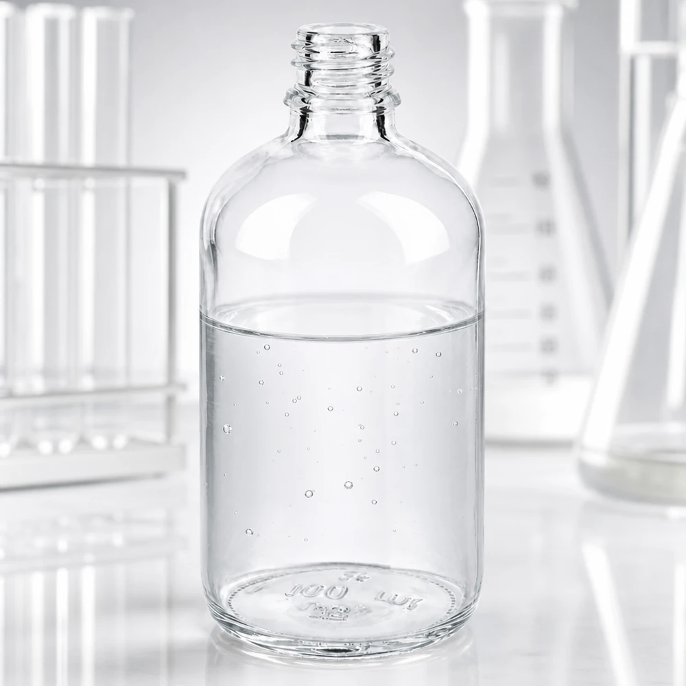Helder glazen fles 100ml Transparante apothekersfles ApoGlas van 100 ml met brede opening voor eenvoudig vullen en schoonmaken