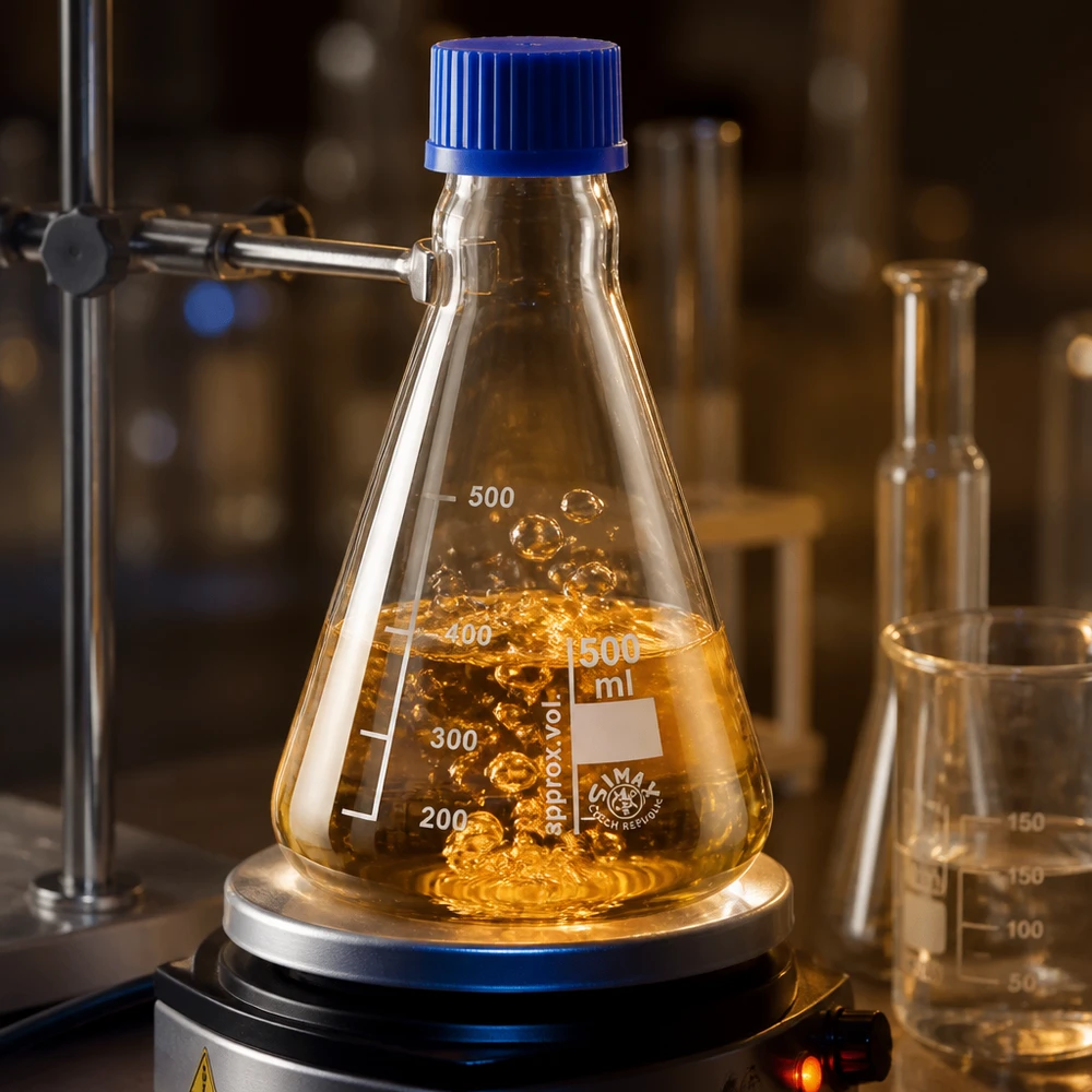 Erlenmeyer 500ml glas met nauwe hals borosilicaat met schroefdraad en sluiting Laboratoriumapparatuur Erlenmeyer 500 ml met volumeschaal voor kwantitatieve analyses