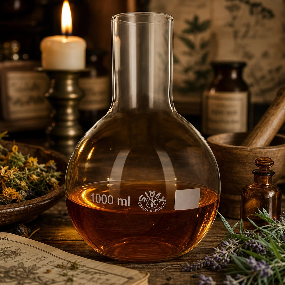 Platbodem kolf 1000ml wijde hals borosilicaat met afgeronde rand Opzetkolf 1000ml met ergonomisch ontwerp met brede hals voor comfortabel werken in het laboratorium