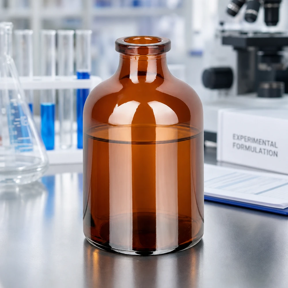 Injectiefles bruin glas 50ml 50ml Injektionsvial Braunglas mit charakteristischer Taillierung und gerolltem Flaschenhals