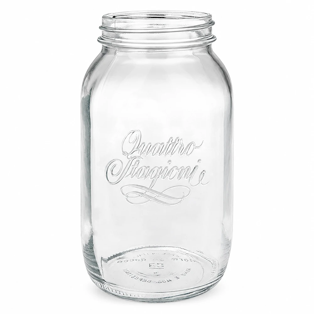 1500ml huishoudglas "Quattro Stagioni" 1500ml Quattro Stagioni huishoudpot met schroefdraad, transparante inmaakpot voor keuken en opslag