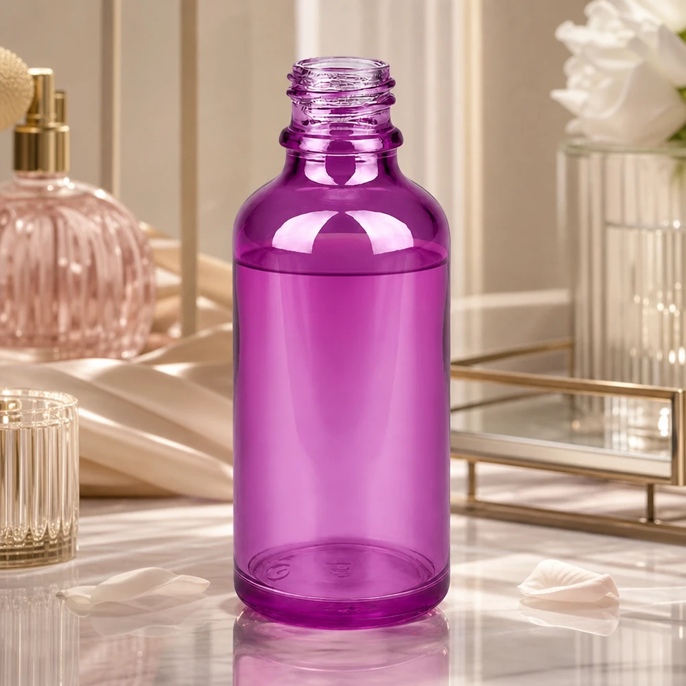 50ml apothekersfles PurpleLine UT18/50 UNiTWIST 50ml PurpleLine UT18/50 UNiTWIST violet glas met klassieke apothekersvorm voor laboratoria en praktijken