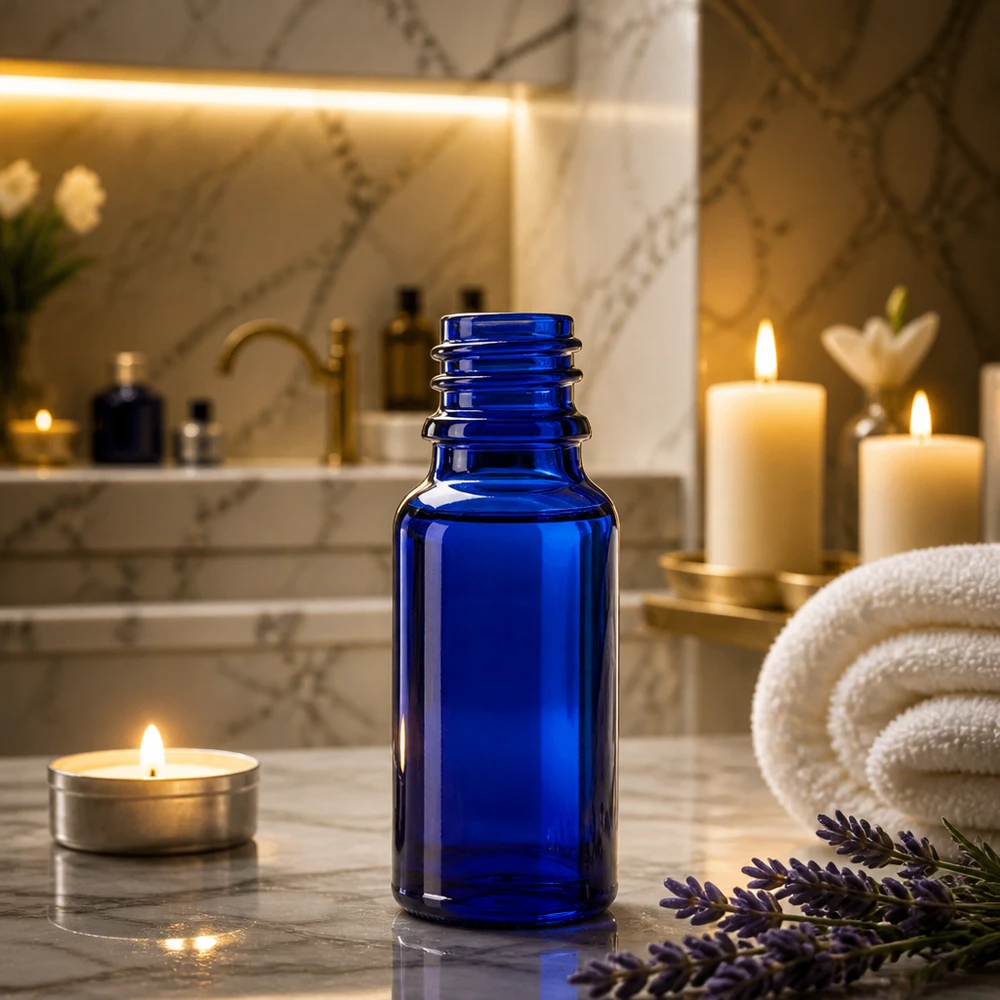 Blauwe glazen fles 10ml Blauw 10ml medicijnflesje met ergonomische vorm voor eenvoudig gebruik