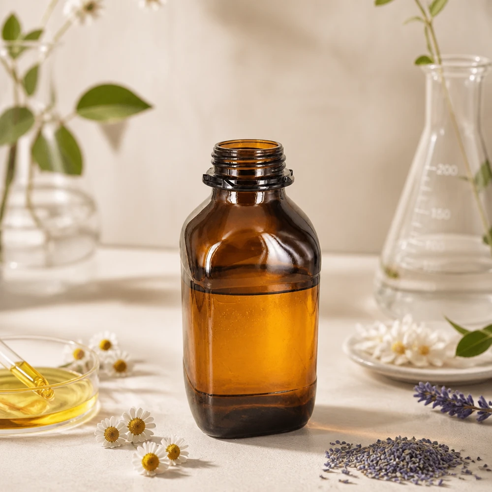 Premium chemicaliënfles van 1000 ml van beschermend bruin glas Vierkante 1000ml chemiefles van amberkleurig glas voor optimaal gebruik van de ruimte in het laboratorium