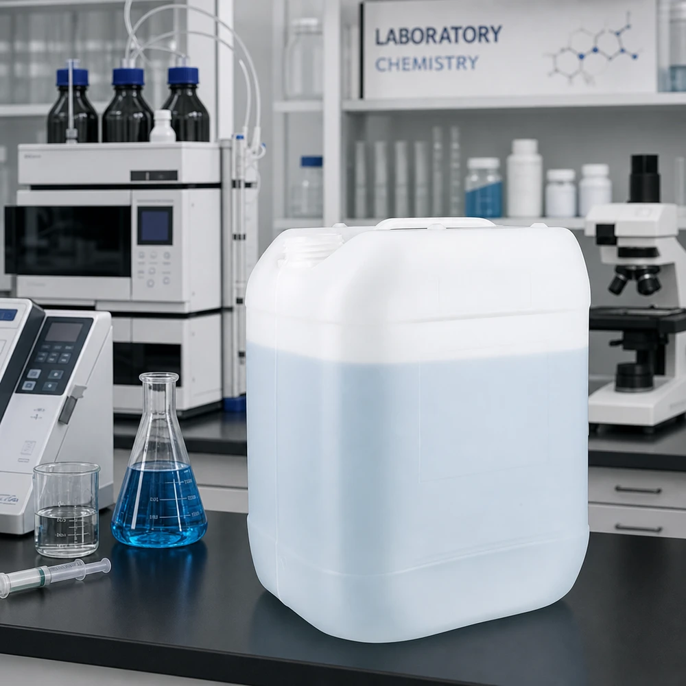 20l jerrycan, UN-toelating, zonder schroefsluiting Stevige opslagkanister van 20 liter, geschikt voor levensmiddelen, zonder sluiting, naast laboratoriumapparatuur