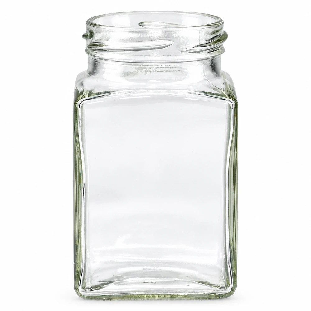 UNiTWIST Tetra260 inmaakpot 260ml vierkant transparant Twist-Off schroefdraad TO58 schroefdop leeg