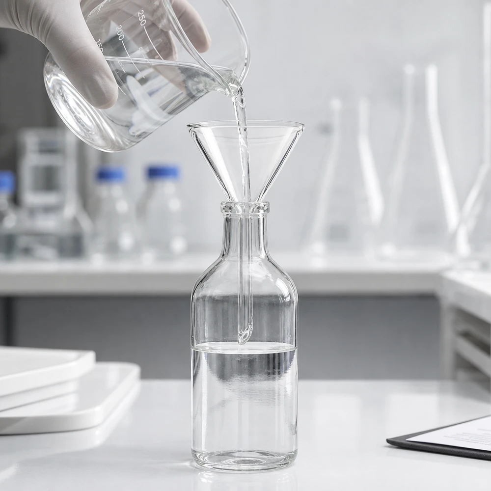 Glazen trechter Ø 35mm - borosilicaat 3.3 - 60° hoek Glazen trechter Ø 35mm - borosilicaat 3.3 - 60° hoek