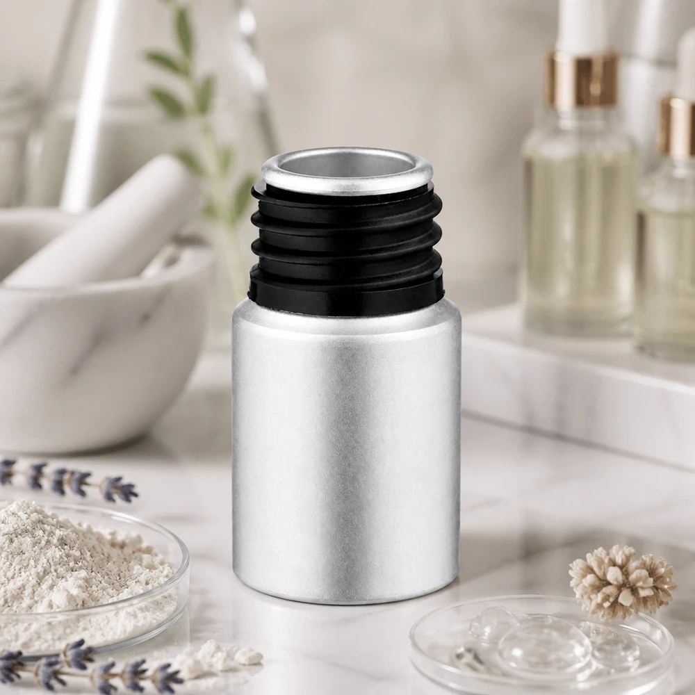 10 ml aluminium fles gebeitst zonder sluiting Aluminium flesje van 10 ml in elegant zilver voor professionele cosmeticaproductie