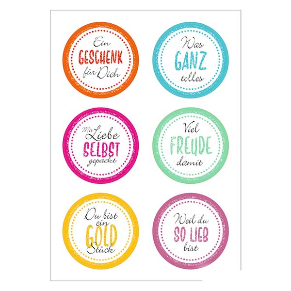 Stickers “Joy” (12 stickers met glitter) ø34mm | 2 vellen = 12 papieren stickers. Stickers “Joy” (12 stickers met glitter) ø34mm | 2 vellen = 12 papieren stickers.