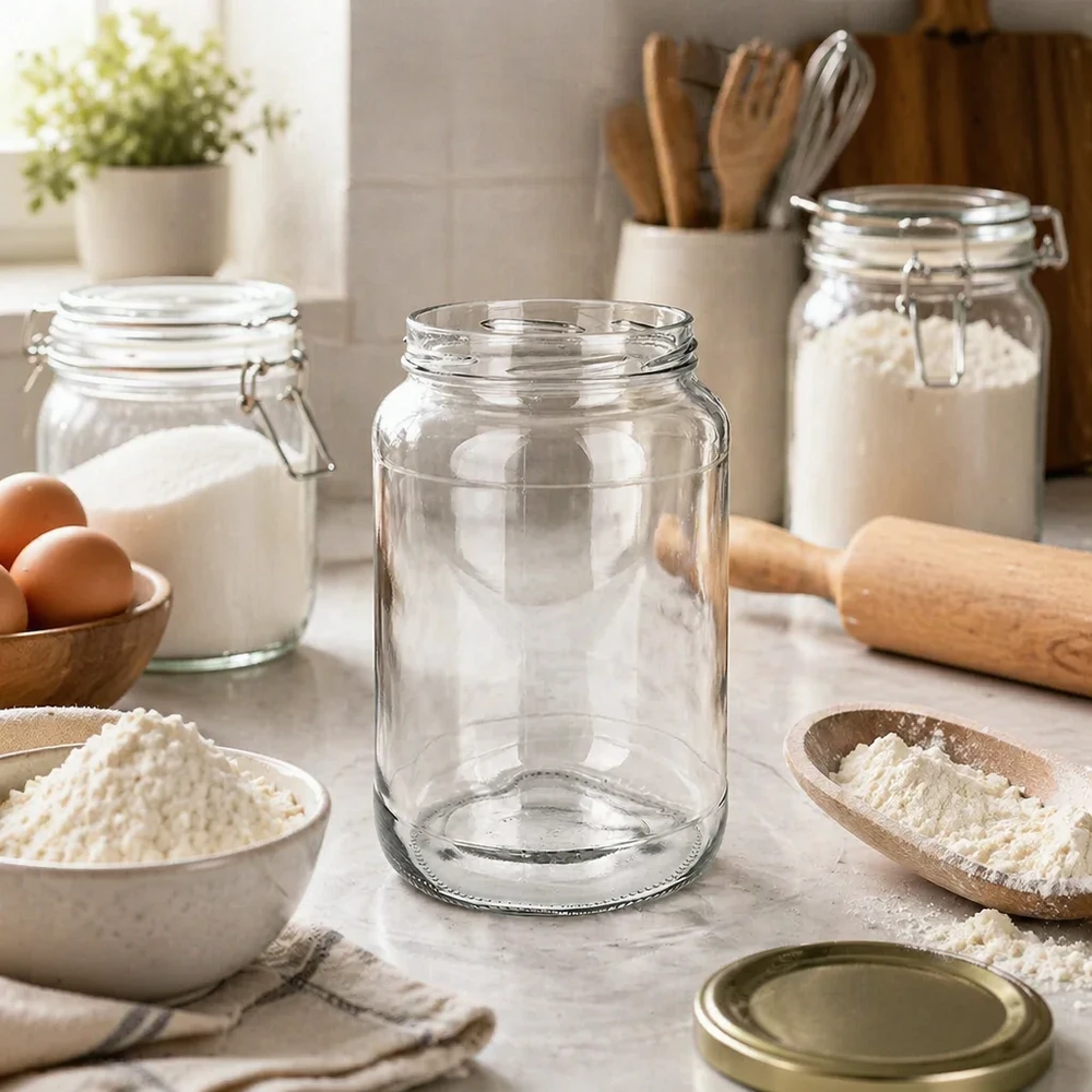 UNiTWIST Runda1700 trommels 1700ml TO100 in moderne keuken voor bakken met bloem eieren deegroller keukengerei