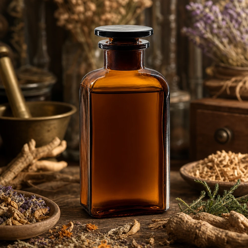 Vierkant-apothekersfles 250 ml wijde hals bruin glas incl. glazen stop Vintage apothekersfles van bruin glas, 250 ml, vierkant, met wijde hals en luchtdichte stop
