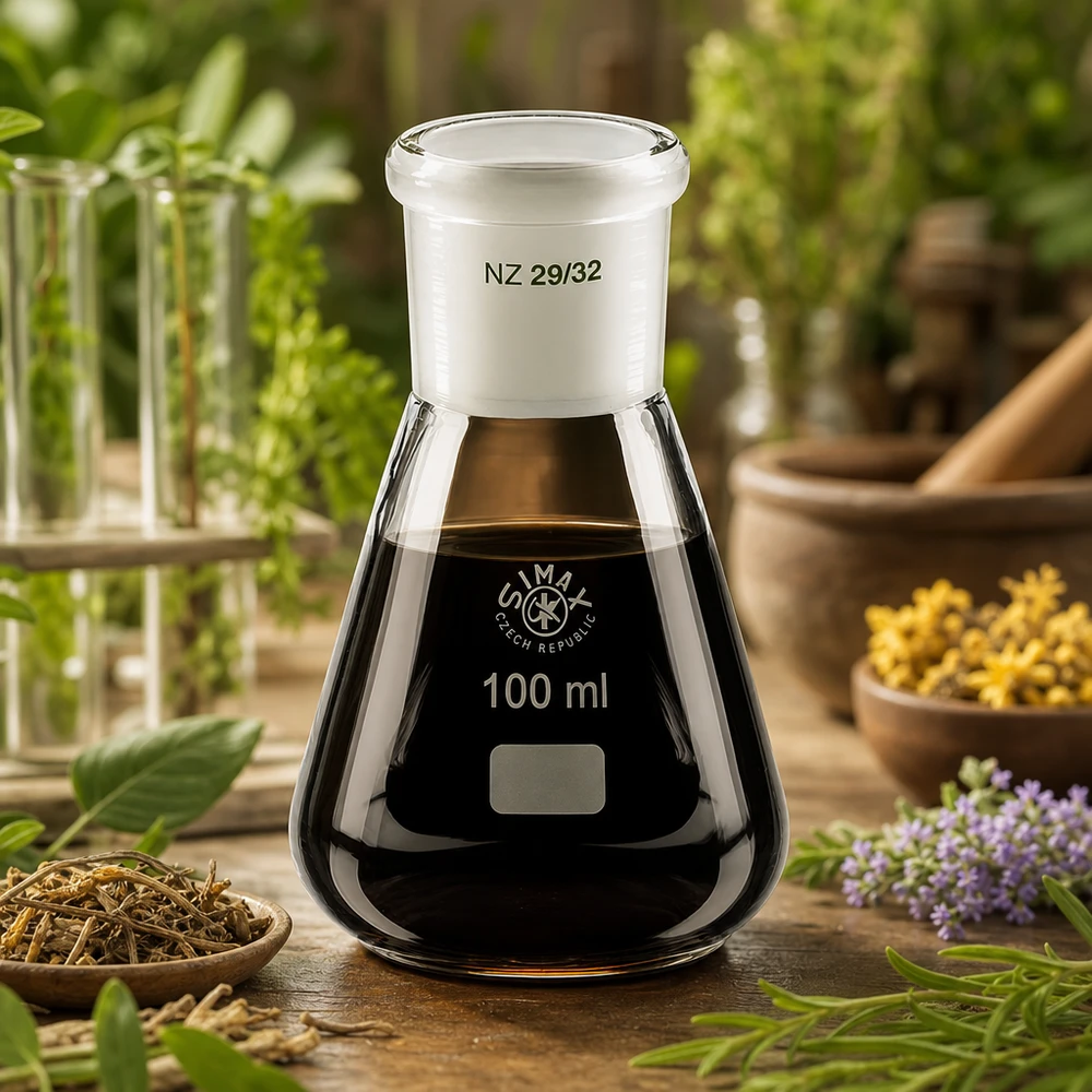 Erlenmeyer 100 ml wijde hals borosilicaat met slijpstuk 29/32 Erlenmeyer 100 ml wijde hals borosilicaat met slijpstuk 29/32