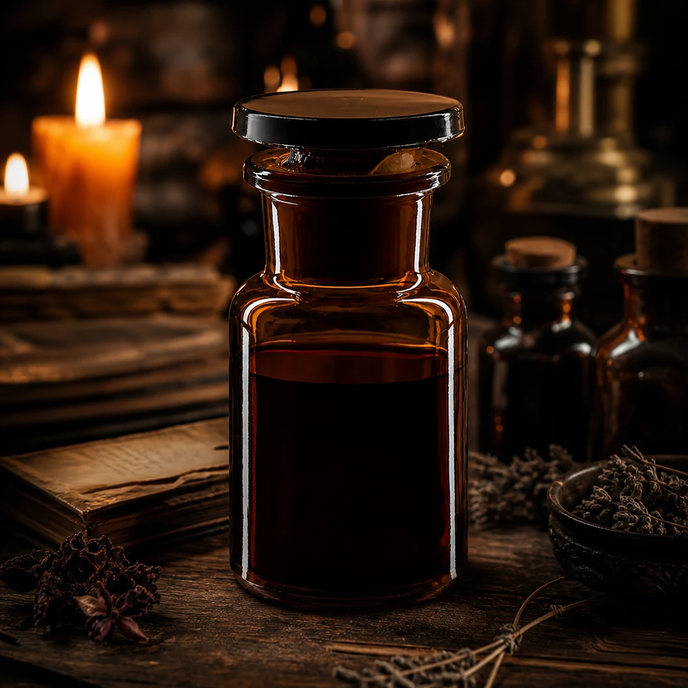 Apothekersfles 50 ml wijde hals bruin glas incl. glazen stop Hermetisch afsluitbare bruine glazen fles van 50 ml met brede hals en een nauwkeurige glazen stop