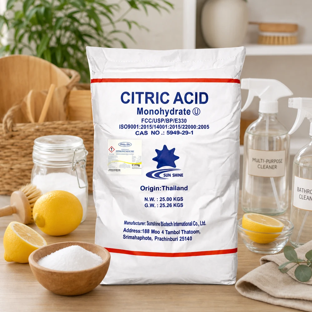 25kg citroenzuur E330 uit Thailand door Sunshine Biotech - eersteklas levensmiddelenadditief in bulkcontainers